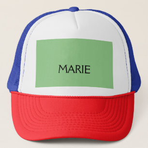 SIMPLE MINIMAL GREEN ADD YOUR NAME TEXT GIFT TRUCKER HAT