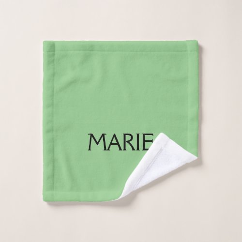 SIMPLE MINIMAL GREEN ADD YOUR NAME TEXT GIFT  WASH CLOTH