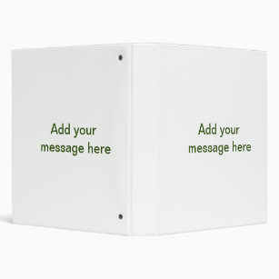 Simple minimal green add your text name photo cust 3 ring binder