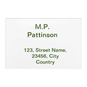 Simple minimal green add your text name photo cust acrylic print