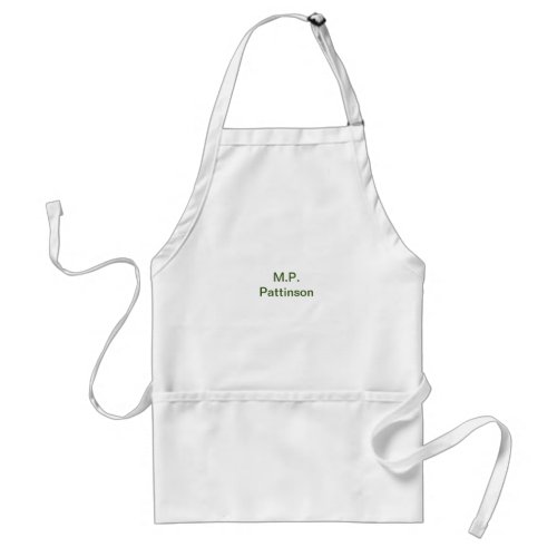 Simple minimal green add your text name photo cust adult apron