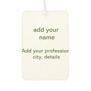 Simple minimal green add your text name photo cust air freshener