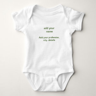Simple minimal green add your text name photo cust baby bodysuit