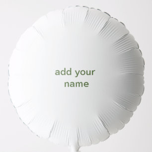 Simple minimal green add your text name photo cust balloon
