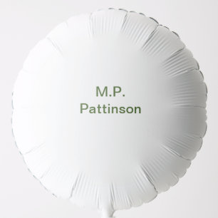 Simple minimal green add your text name photo cust balloon