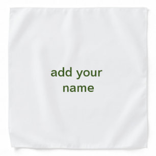 Simple minimal green add your text name photo cust bandana