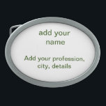 Simple minimal green add your text name photo cust belt buckle<br><div class="desc">design</div>