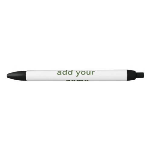Simple minimal green add your text name photo cust black ink pen