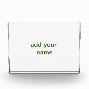 Simple minimal green add your text name photo cust block