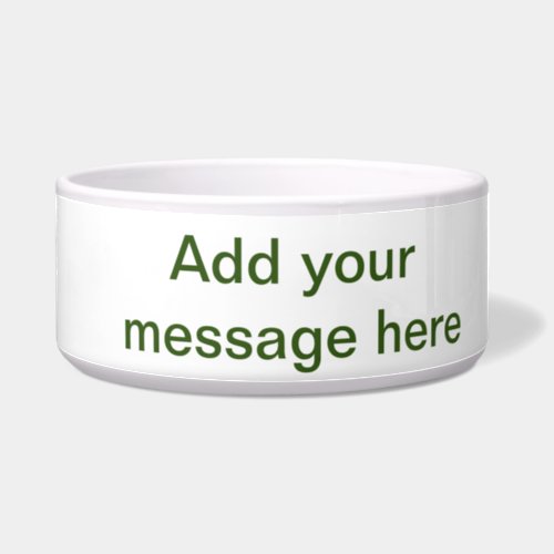 Simple minimal green add your text name photo cust bowl