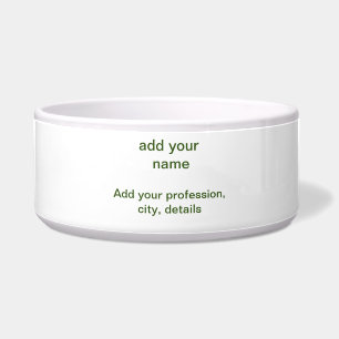 Simple minimal green add your text name photo cust bowl