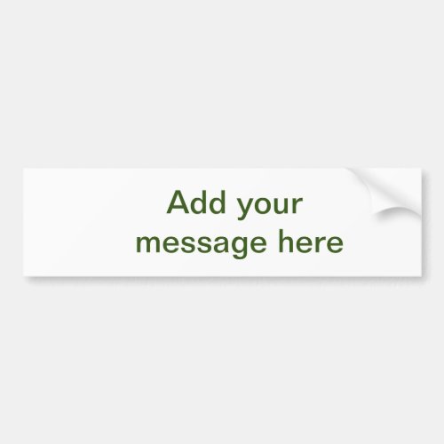 Simple minimal green add your text name photo cust bumper sticker
