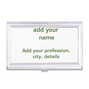 Simple minimal green add your text name photo cust business card case