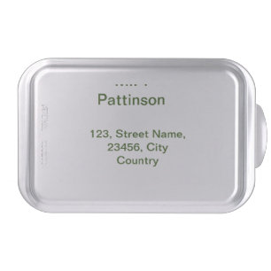 Simple minimal green add your text name photo cust cake pan
