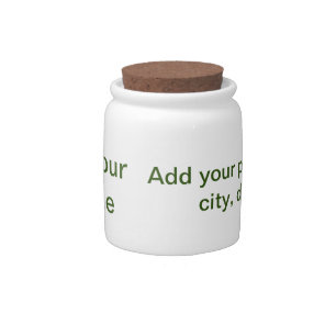 Simple minimal green add your text name photo cust candy jar