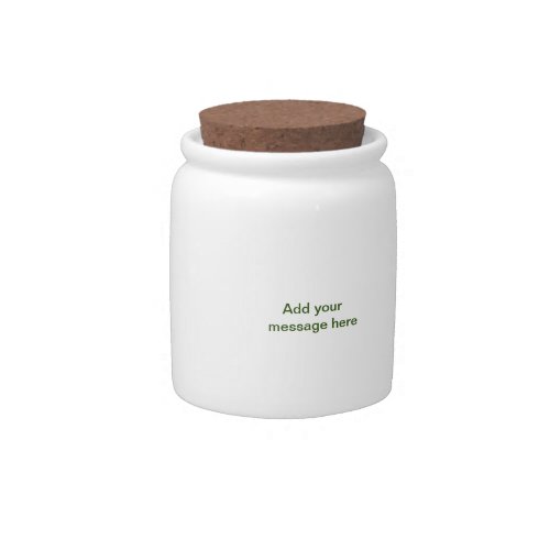 Simple minimal green add your text name photo cust candy jar