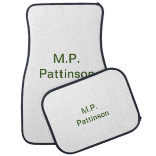 Simple minimal green add your text name photo cust car floor mat