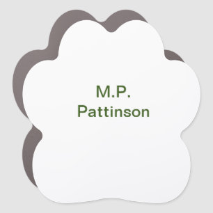 Simple minimal green add your text name photo cust car magnet