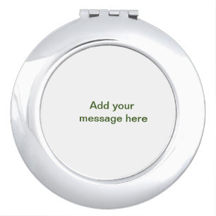 Simple minimal green add your text name photo cust compact mirror