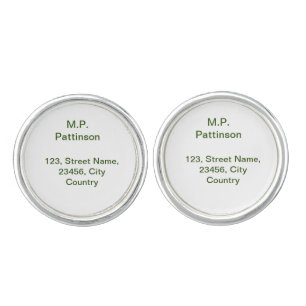 Simple minimal green add your text name photo cust cufflinks