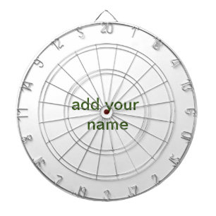 Simple minimal green add your text name photo cust dart board