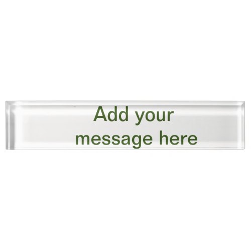 Simple minimal green add your text name photo cust desk name plate
