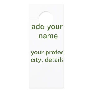 Simple minimal green add your text name photo cust door hanger