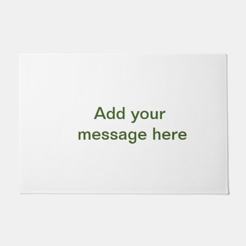 Simple minimal green add your text name photo cust doormat