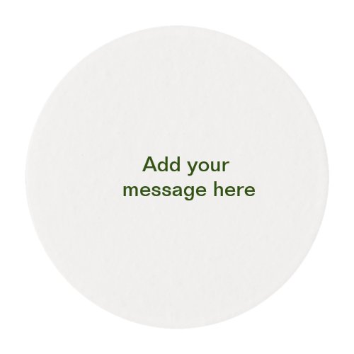 Simple minimal green add your text name photo cust edible frosting rounds