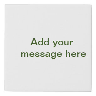 Simple minimal green add your text name photo cust faux canvas print