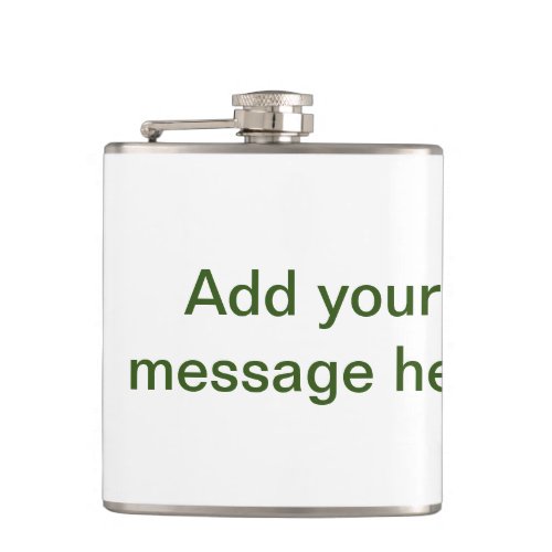 Simple minimal green add your text name photo cust flask