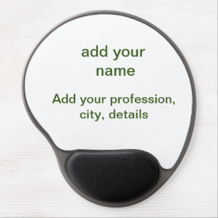 Simple minimal green add your text name photo cust gel mouse pad