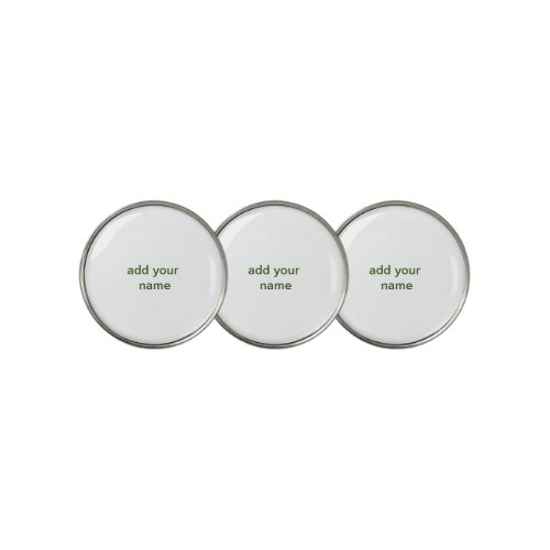 Simple minimal green add your text name photo cust golf ball marker