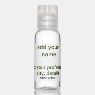 Simple minimal green add your text name photo cust hand sanitizer