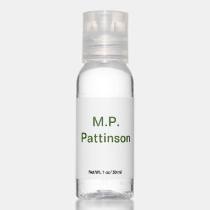Simple minimal green add your text name photo cust hand sanitizer