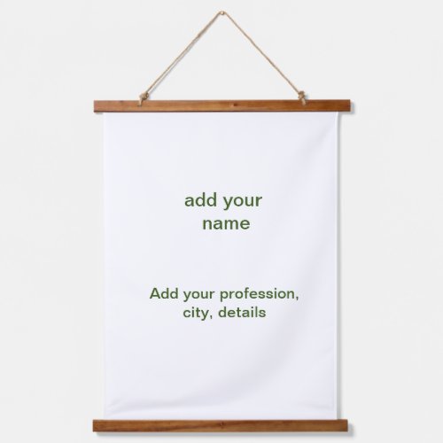 Simple minimal green add your text name photo cust hanging tapestry