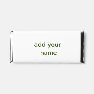Simple minimal green add your text name photo cust hershey bar favors