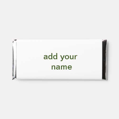 Simple minimal green add your text name photo cust hershey bar favors
