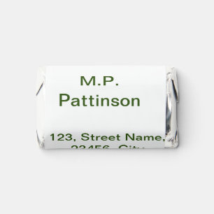 Simple minimal green add your text name photo cust hershey's miniatures