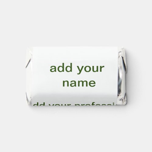 Simple minimal green add your text name photo cust hersheys miniatures