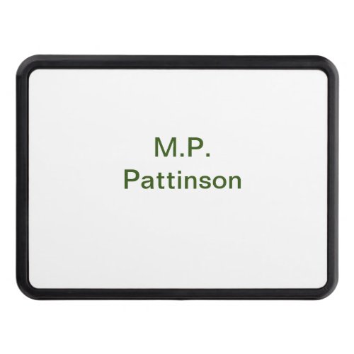 Simple minimal green add your text name photo cust hitch cover