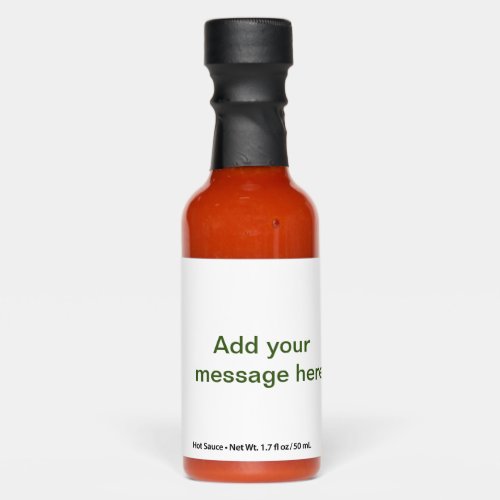 Simple minimal green add your text name photo cust hot sauces