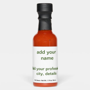 Simple minimal green add your text name photo cust hot sauces