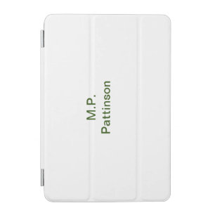 Simple minimal green add your text name photo cust iPad mini cover
