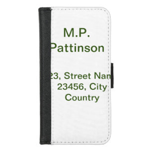 Simple minimal green add your text name photo cust iPhone 8/7 wallet case