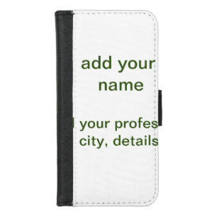 Simple minimal green add your text name photo cust iPhone 8/7 wallet case