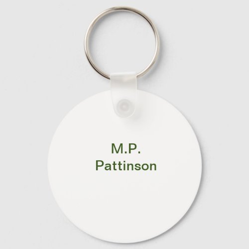 Simple minimal green add your text name photo cust keychain