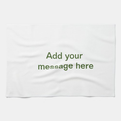 Simple minimal green add your text name photo cust kitchen towel