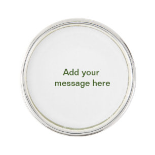 Simple minimal green add your text name photo cust lapel pin