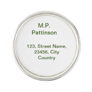 Simple minimal green add your text name photo cust lapel pin